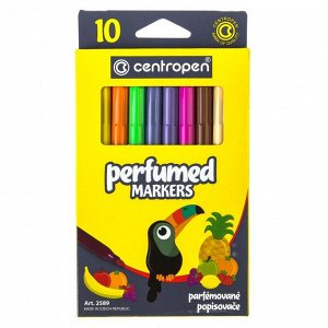 Фломастеры 10 цветов, Centropen Perfumed 2589/10, ароматические, линия 2-3 мм