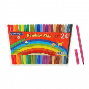 Фломастеры 24 цвета Centropen 7550/24 Rainbow Kids, пластиковый конверт