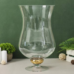 Ваза "Кантри голд" Амфора ваза большая 39х22,5 см 4,9 л прозрачная
