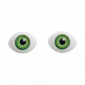 Глаза, набор 12 шт., размер радужки 10 мм, цвет зелёный