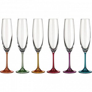 Набор бокалов для шампанского из 6 шт. "barbara / milvus" 250 мл.высота=26,5 см.