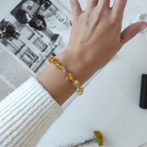 Браслет с цитрином, камни разной формы