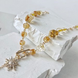 Колье с цитрином, камни разной формы