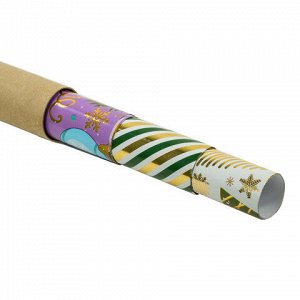 Бумага упаковочная новогодняя НАБОР 3 шт. "NY Pattern", С ЭФФЕКТАМИ, 70х100 см, ЗОЛОТАЯ СКАЗКА, 592187