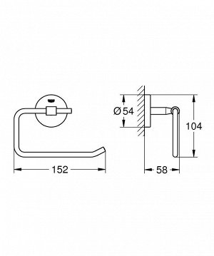 Держатель для туалетной бумаги подвесной GROHE BAU 40457001 (металл, хром, современный, на стену, кр