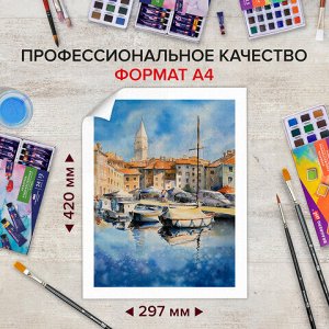 Бумага для акварели БОЛЬШАЯ А3, 20 л., "ГАРМОНИЯ", среднее зерно, 200 г/м2, бумага ГОЗНАК, BRAUBERG ART CLASSIC, 112323