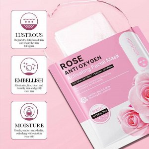 Тканевая маска для лица с экстрактом розы Rose Anti Oxygen, 30 г