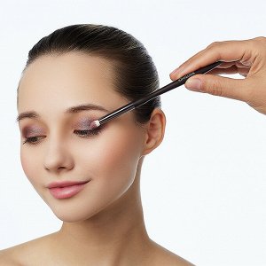 ЮНИLOOK Кисть для растушевки теней бочонок, натуральный ворс, дерево, металл, 15,7см