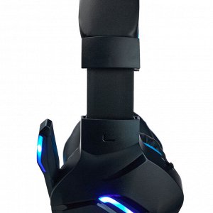 BY Наушники проводные с микрофоном игровые Bascinet USB 3,2 м, синяя подсветка