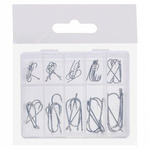 AZOR FISHING Набор крючков 50шт, металл, черные,золотые , 2 вида