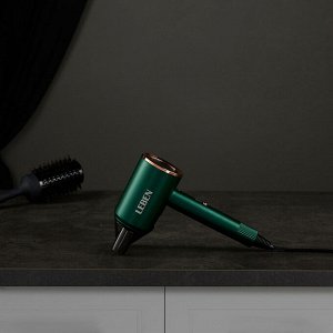 LEBEN Фен для волос, 900Вт, 2 скорости, 3 температуры, 220-240В, зеленый