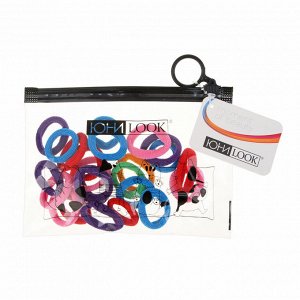 ЮНИLOOK Резинки для волос 24шт, d3см, полиэстер, 6 цветов, ACS-87