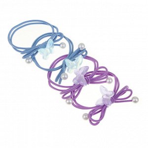 ЮНИLOOK Резинки для волос 4шт, d4,5см, полиэстер, пластик, 4 дизайна, ACS-105