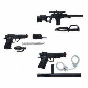 ИГРОЛЕНД Игровой набор оружия "Военная полиция", PP, PVC, 18x56x3см, 3 дизайна