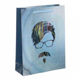Пакет подарочный бумажный, 18x24x7 см, абстракция, 128 гр, 4 дизайна