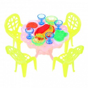 ИГРОЛЕНД Набор мебели и посуды для кукол, ABS, 12х12х9см
