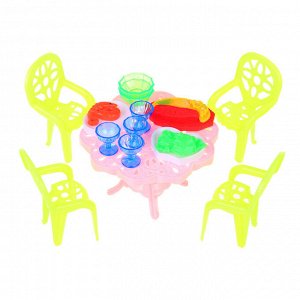 ИГРОЛЕНД Набор мебели и посуды для кукол, ABS, 12х12х9см