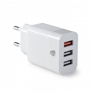 BY Сетевое зарядное устройство Максимум, Быстрая зарядка QC3.0, 3xUSB, 3.4А, белый