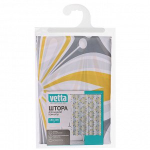 VETTA Шторка для ванной, с утяжелителем, полиэстер, 90 г/м2, 180x200см, Плитка, 056