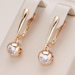 Серьги висячие, покрытие позолота 585 пробы,H0099, арт.212.012