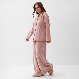 Пижама женская (рубашка, брюки) KAFTAN Plushy, розовая