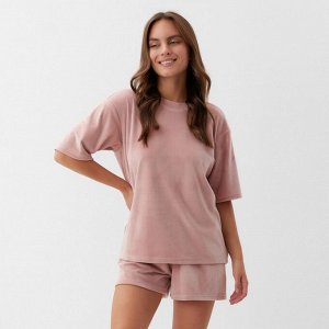 Пижама женская (футболка, шорты) KAFTAN Plushy, розовый