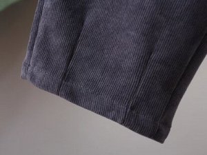 Брюки трикотажные вельветовые однотонные манжеты с защипами, пояс на резинке, хаки