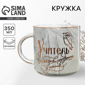 Кружка керамическая «Учитель», 350 мл, цвет серый