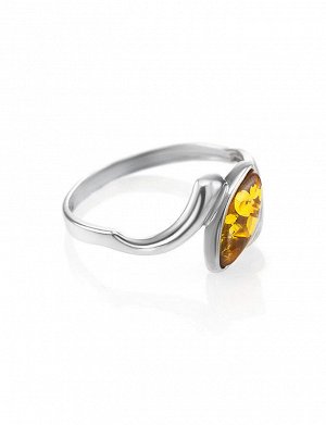 Изящное серебряное кольцо с коньячным янтарем «Андромеда», 6063202349