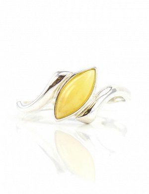 Изящное серебряное кольцо с молочно-медовым янтарем «Андромеда», 5063110207