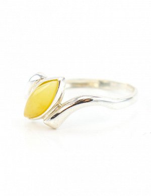 Изящное серебряное кольцо с молочно-медовым янтарем «Андромеда», 5063110207