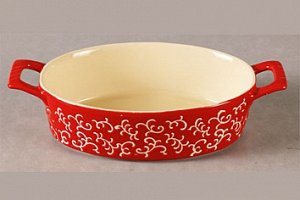 Форма Форма керам овал 30х16х7см красный ТМ Appetite
Источник тепла: Духовой шкаф, микроволновая печь