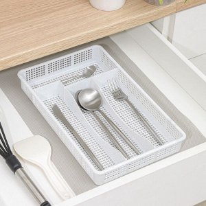 Лоток для столовых приборов Darel plastic, 34?21?5 см, цвет мрамор