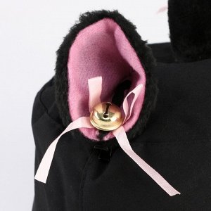 Панама детская для девочки «Кошка», с ушками, чёрная, р-р 54