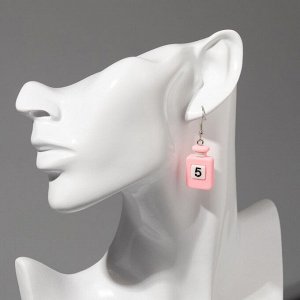 Серьги ассорти «Радость» духи, цвет бело-розовый в серебре
