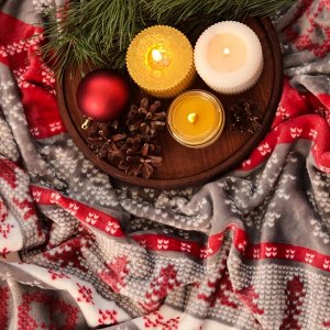 Плед LoveLife «Новогодний узор» 200х220 см,100% п/э, велсофт 280 гр/м2