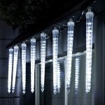 Гирлянда «Сосульки рифленые» 2.5 x 0.3 м, IP65, прозрачная нить, 192 LED, свечение белое с эффектом стекания, 12 В