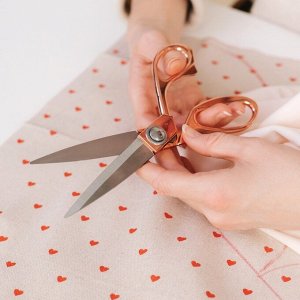Ножницы закройные, скошенное лезвие, 8.5", 20 см, цвет бронзовый