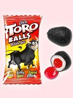 Жевательная резинка с вишнево - клубничным вкусом Fini Toro Balls / Жвачка  Фини &quot;Торро Боллсс&quot; с начинкой внутри 5 гр