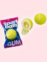Жевательная резинка с лимонной начинкой Fini Tennis Balls / Жвачка Фини Теннис Боллс в форме теннисного мячика с начинкой внутри 5 гр