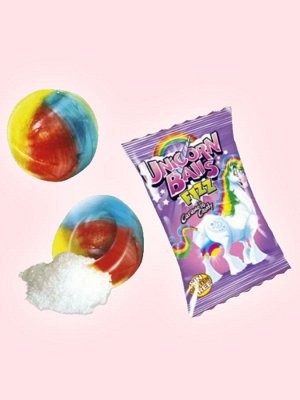 Леденцовая карамель Fini Unicorn Balls / Конфета Фини "Шар Единорога" с порошковой начинкой внутри 5 гр