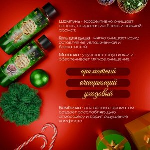 Новогодний подарочный набор косметики «Снежные сказки» для душа и ванны, зеленая серия