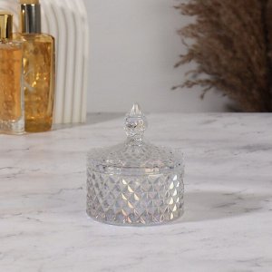 Органайзер для хранения, 1 секция, с крышкой, d=8,3x10,5 см, прозрачный