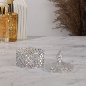 Органайзер для хранения, 1 секция, с крышкой, d=8,3x10,5 см, прозрачный