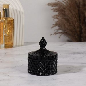 Органайзер для хранения, 1 секция, с крышкой, d=8,3x10,5 см, чёрный