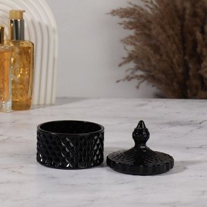 Органайзер для хранения, 1 секция, с крышкой, d=8,3x10,5 см, чёрный