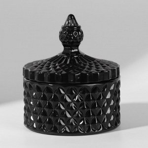 Органайзер для хранения, 1 секция, с крышкой, d=8,3x10,5 см, чёрный