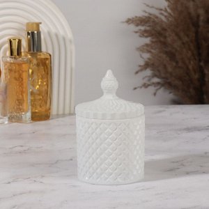 Органайзер для хранения, 1 секция, с крышкой, d=8,5x13,5 см, белый