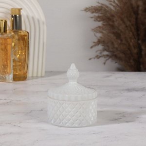 Органайзер для хранения, 1 секция, с крышкой, d=8,3x10,5 см, белый