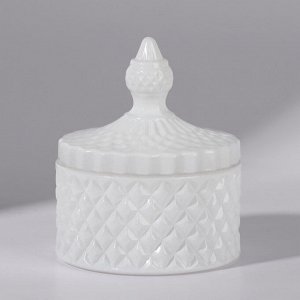 Органайзер для хранения, 1 секция, с крышкой, d=8,3x10,5 см, белый